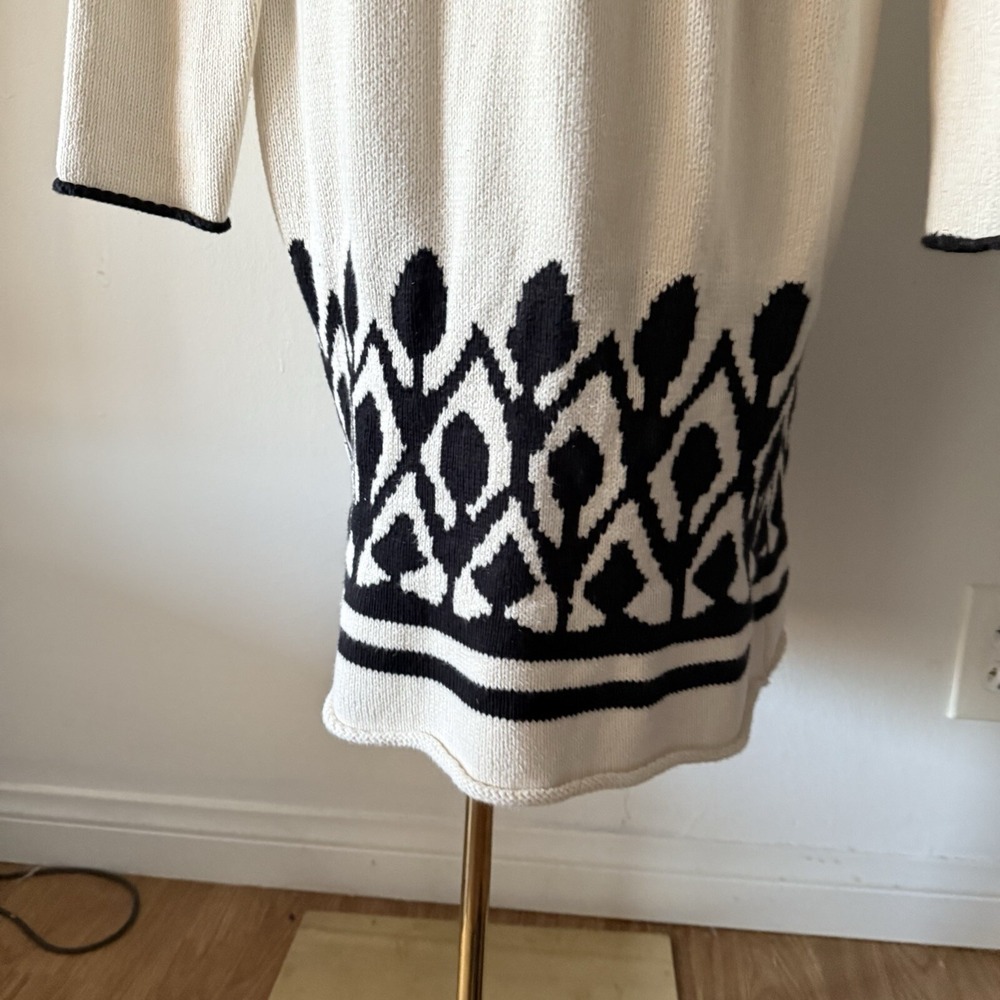 J Crew Point Su Women's Longline Cardigan Southwest Cotton XS Jacquard Knit Open - Picture 7 of 14